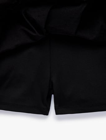 Slim Fit V Yaka Kolsuz Mini Şortlu Spor Tenis Elbisesi