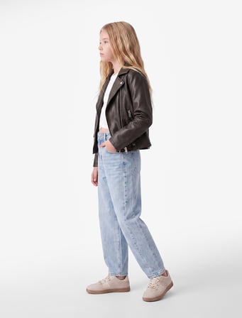 Barrel Denim Pantolon Cep Detaylı Bol Kesim Pamuklu