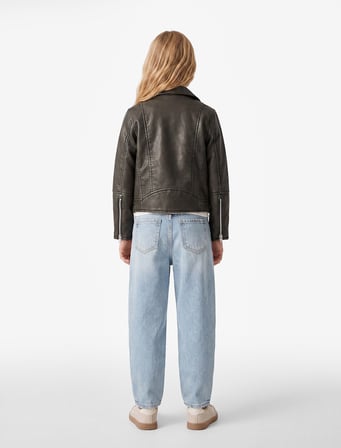 Barrel Denim Pantolon Cep Detaylı Bol Kesim Pamuklu