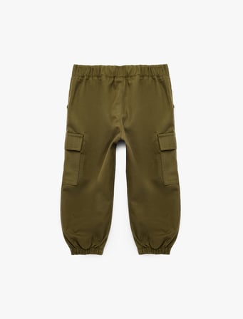 Cep Detaylı Rahat Kesim Pamuklu Gabardin Jogger Kargo Pantolon