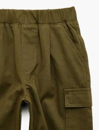 Cep Detaylı Rahat Kesim Pamuklu Gabardin Jogger Kargo Pantolon