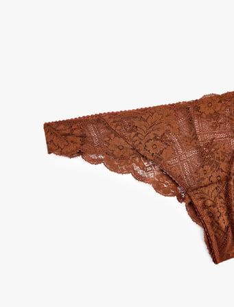 Çiçekli Dantelli Brazilian Külot