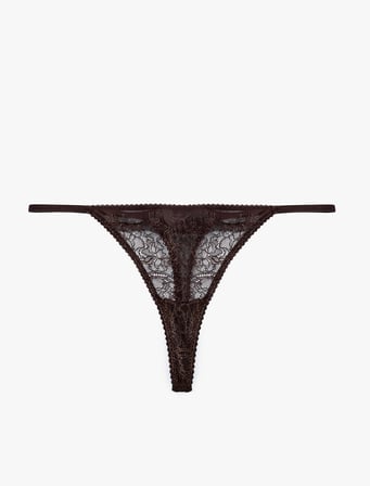 Rahat Kalıp Çiçekli Dantelli String Külot