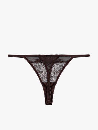 Rahat Kalıp Çiçekli Dantelli String Külot