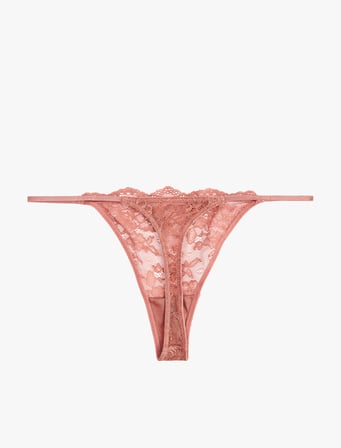 Çiçekli Dantelli String Külot