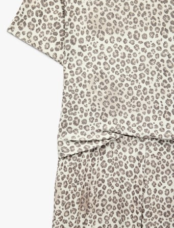 Leopar Desenli Kısa Kollu Pijama Takımı