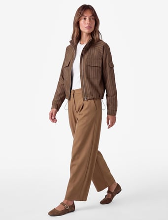 Regular Fit Pile Detaylı Cepli Barrel Kesim Pantolon