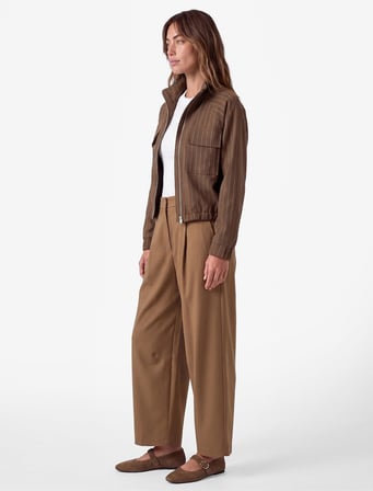 Regular Fit Pile Detaylı Cepli Barrel Kesim Pantolon