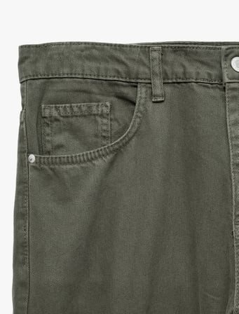 Cepli Normal Bel Pamuklu Vintage Straight Fit Jean Pantolon