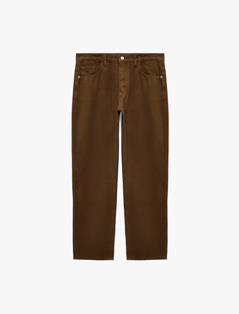 Cepli Normal Bel Pamuklu Vintage Straight Fit Jean Pantolon