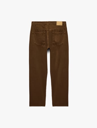 Cepli Normal Bel Pamuklu Vintage Straight Fit Jean Pantolon