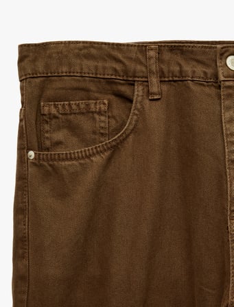 Cepli Normal Bel Pamuklu Vintage Straight Fit Jean Pantolon
