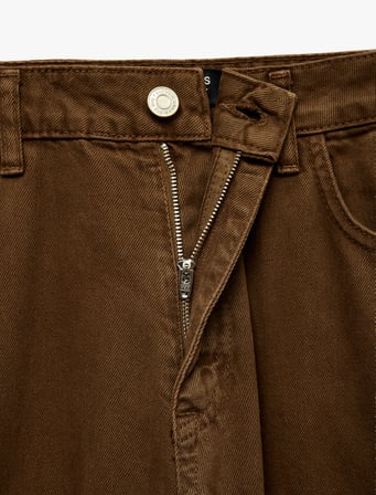 Cepli Normal Bel Pamuklu Vintage Straight Fit Jean Pantolon
