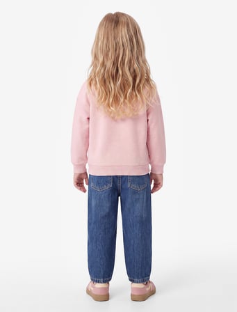 Baskılı Uzun Kollu Bisiklet Yaka Şardonlu Sweatshirt