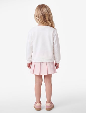 Fiyonk Nakışlı Uzun Kollu Bisiklet Yaka Şardonlu Sweatshirt