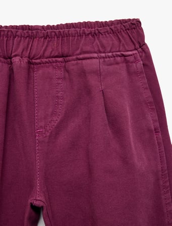 Cepli Düz Paça Beli Lastikli Pantolon
