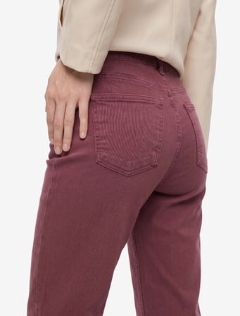 Pamuklu Dar Kalıp Düğmeli Cepli İspanyol Paça Crop Jean Pantolon -  Kick Flare Jeans