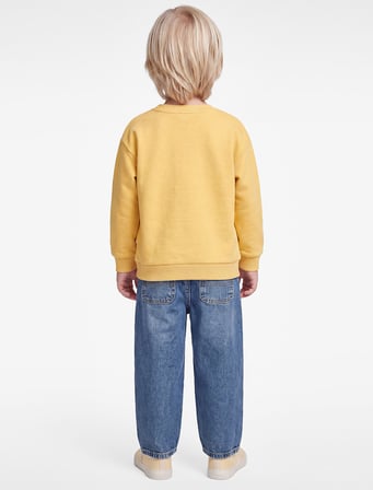 Baskı Detaylı Şardonlu Bisiklet Yaka Uzun Kollu Sweatshirt
