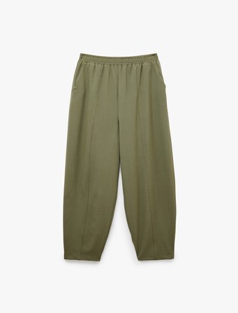 Beli Lastikli Yan Cepli Barrel Fit Balon Pantolon