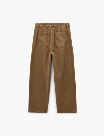 Normal Bel Pamuklu Rahat Kalıp Cepli Baggy Jean Pantolon