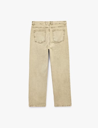 Pamuklu Rahat Kalıp Cepli Baggy Jean Pantolon