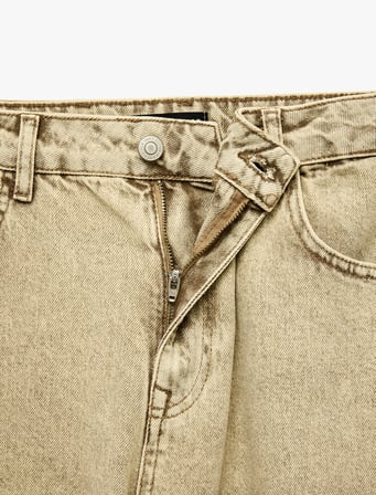 Pamuklu Rahat Kalıp Cepli Baggy Jean Pantolon