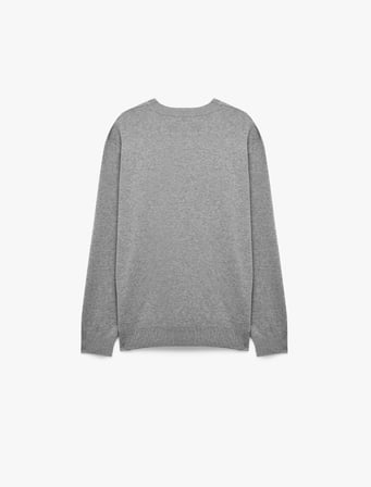 Regular Fit Uzun Kollu Bisiklet Yaka Basic Triko Kazak