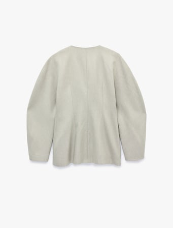 Asimetrik Kesim Uzun Kollu Düğmeli Kruvaze Blazer Ceket