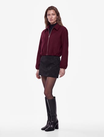 A Kesim Normal Bel Regular Fit Pamuklu Jakarlı Mini Etek