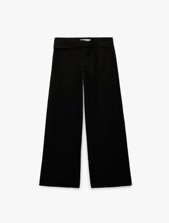 Normal Bel Fermuarlı Cepli Bol Kalıp Denim Pantolon - Loose Straight Fit Jean