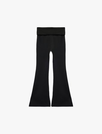 Beli Lastikli Slim Fit İspanyol Paça Tayt