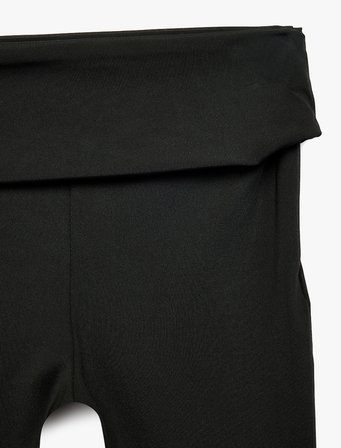 Beli Lastikli Slim Fit İspanyol Paça Tayt