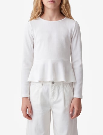Volanlı  Bisiklet Yaka Slim Fit Uzun Kollu Bluz