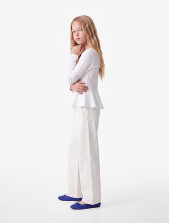 Volanlı  Bisiklet Yaka Slim Fit Uzun Kollu Bluz