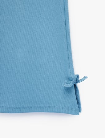Fiyonk Detaylı Pamuklu Beli Lastikli Kaşkorse Geniş Paça Pantolon