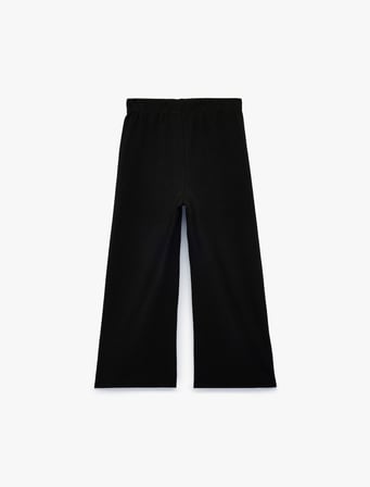 Fiyonklu Pamuklu Beli Lastikli Kaşkorse Geniş Paça Pantolon