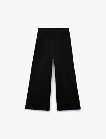 Beli Lastikli Fırfırlı Pamuklu Kaşkorse Pantolon