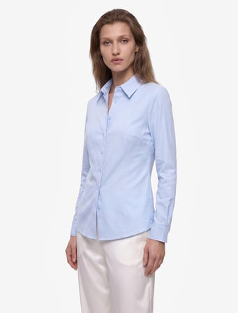 Klasik Yaka Düğmeli Regular Fit Basic Uzun Kollu Poplin Gömlek