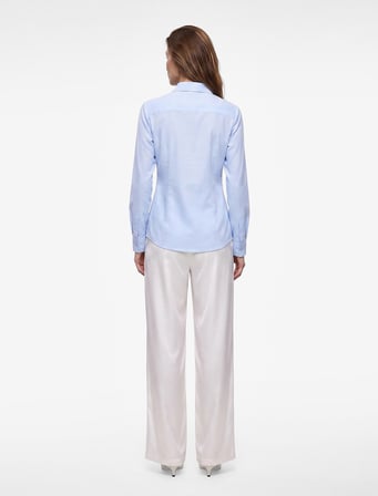 Klasik Yaka Düğmeli Regular Fit Basic Uzun Kollu Poplin Gömlek