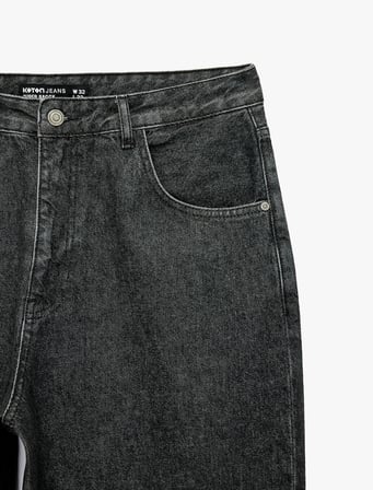 Rahat Kalıp Cepli Pamuklu Super Baggy Jean Pantolon