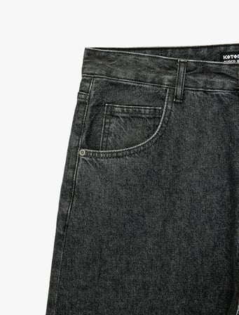 Rahat Kalıp Cepli Pamuklu Super Baggy Jean Pantolon