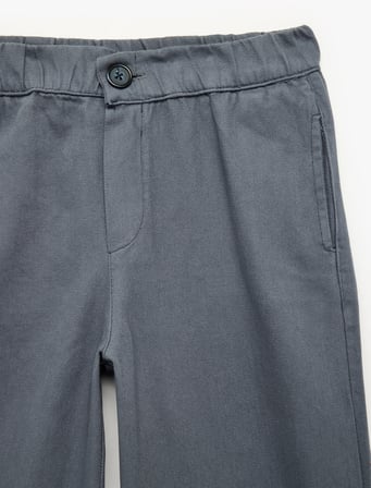 Beli Lastikli Düğmeli Bol Kesim Pamuklu Gabardin Balon Pantolon