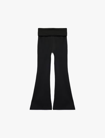 Beli Lastikli Slim Fit İspanyol Paça Tayt