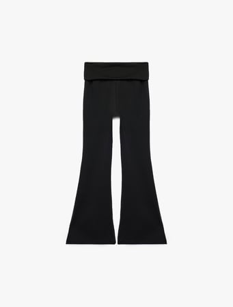 Beli Lastikli Slim Fit İspanyol Paça Tayt