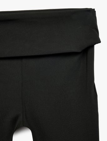 Beli Lastikli Slim Fit İspanyol Paça Tayt