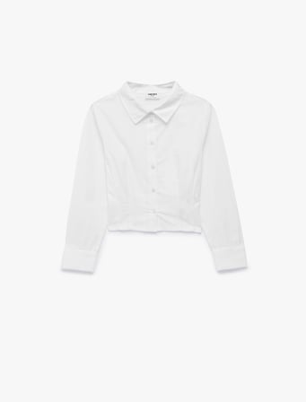Slim Fit Uzun Kollu Klasik Yaka Pamuklu Poplin Gömlek