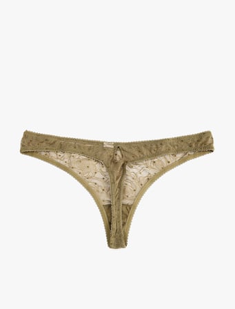 Çiçekli Dantelli String Külot
