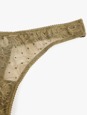 Çiçekli Dantelli String Külot