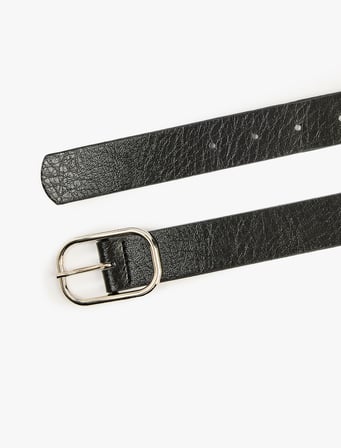 Metal Toka Detaylı Suni Deri Kemer