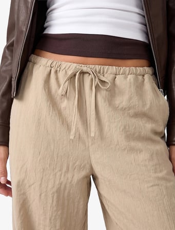 Modal Kumaş Beli Bağlamalı Cepli Balon Fit Harem Pantolon